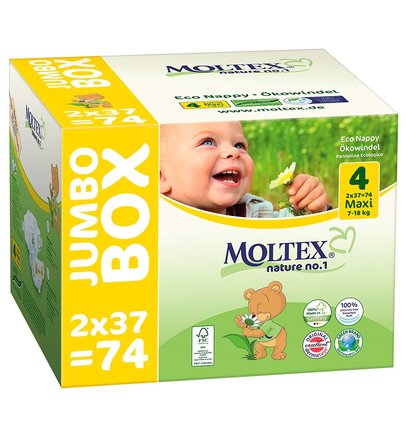 Scutece Eco Pentru Bebelusi 7 18kg Nr 4 Pachet Jumbo 74 Buc
